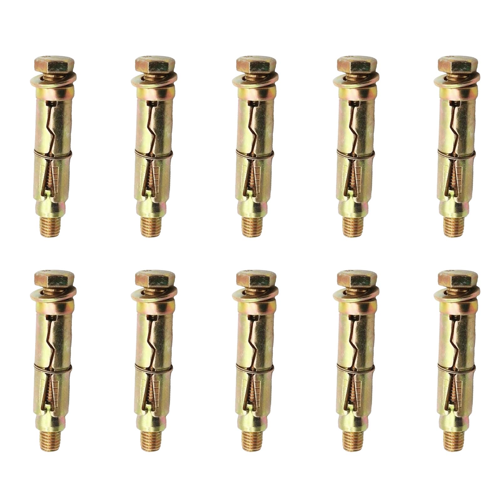 DIMITU 10pcs M/8/10/12/6 Expansion Bolts Fully Threaded Concrete Anchors for Construction Automotive and Practical Machinery