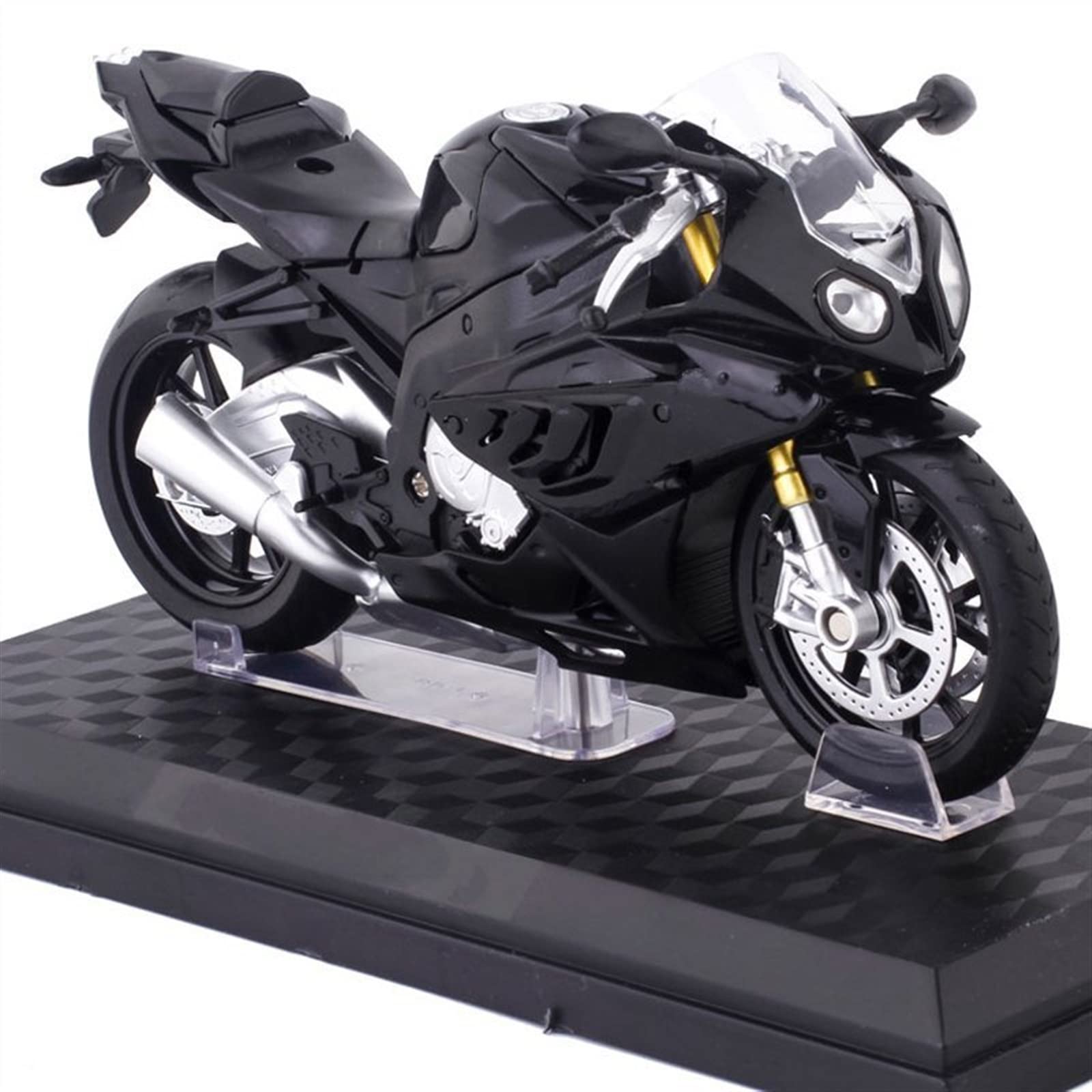SEYXF Motorbike Toy 1:12 for BMW S1000R R Alloy Diecast Motorcycle Model Toy for Gifts Collection(Black- Silver)