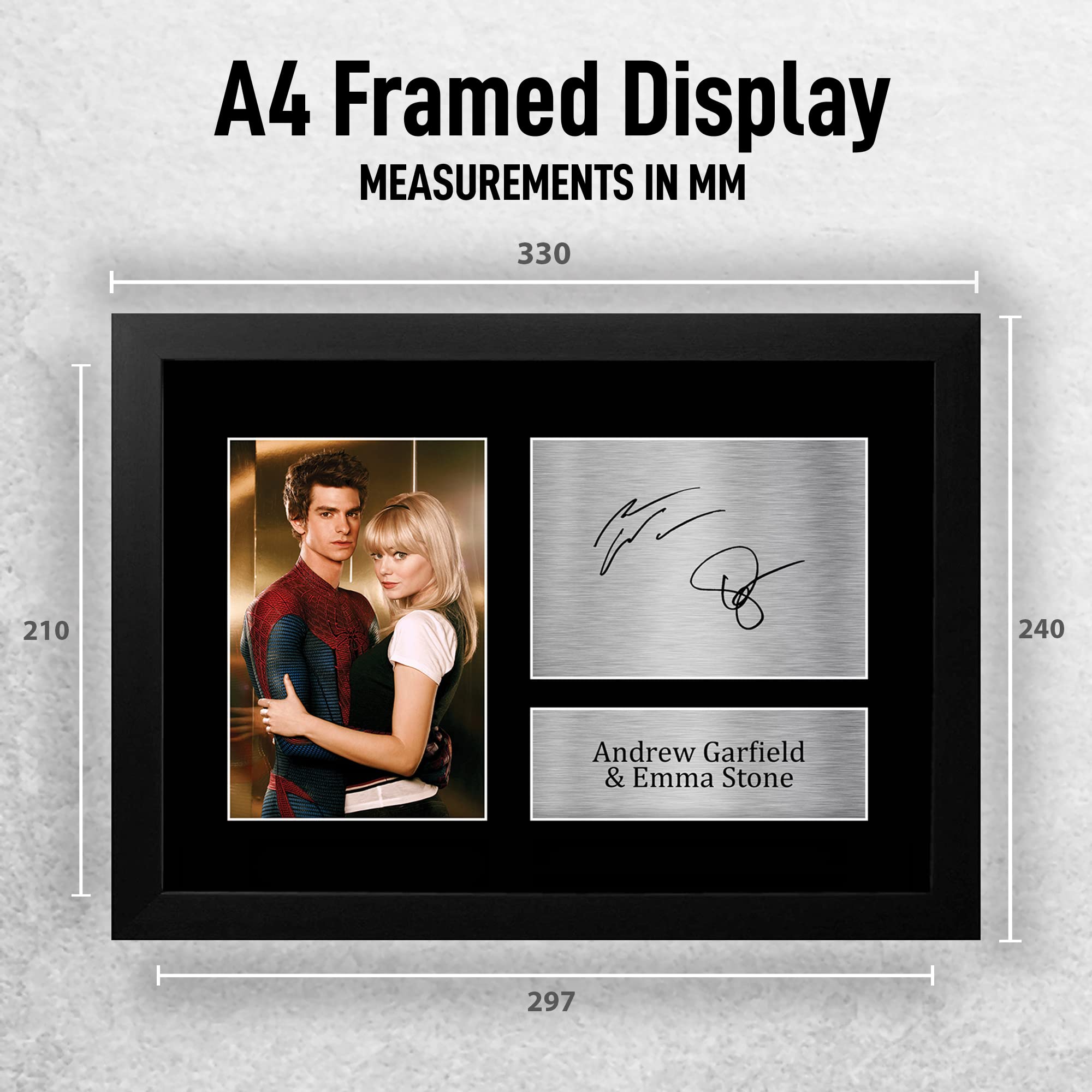 HWC Trading FR A4 Andrew Garfield & Emma Stone Spider-Man Prezenty Drukowane Podpisane Zdjęcie Z Autografem Dla Fanów Pamiątek Filmowych - A4 Framed