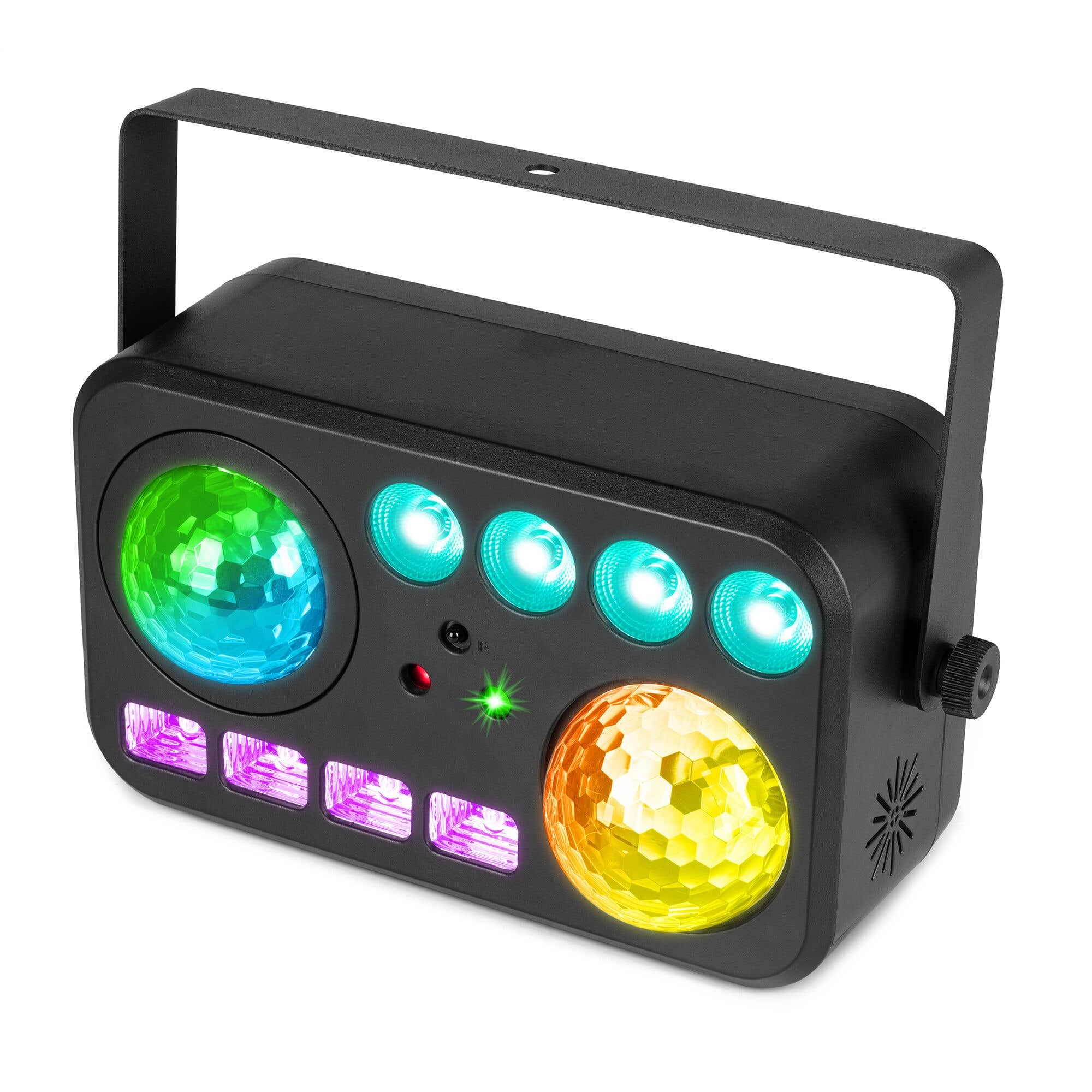 BeamZ Shimmer6 - Set di luci a LED a doppio effetto, Water Wave & Jelly Balls RGBW, telecomando incluso, modalità auto e musica, illuminazione potente per DJ, bar, club e feste