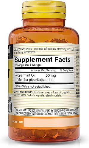 Miniatura 2 de Mason Natural Aceite de menta de 50 mg entérica  Comodidad gastrointestinal natural apoya un suplemento dietético calmante intestinal saludable 90