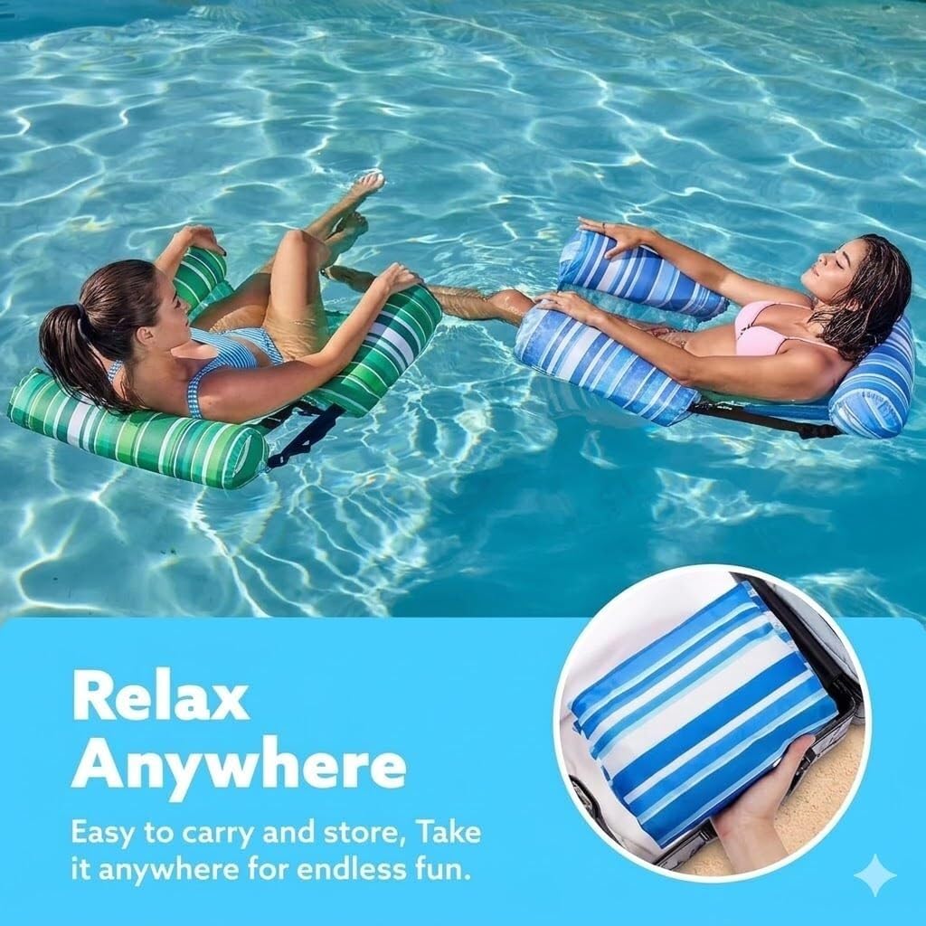 X2 Hamaca Flotante Piscina Hamaca de Piscina Hinchable Resistente para Adultos Perfecto para Fiestas, Verano, Mar, Lago y Momentos de Relajación en el Agua.