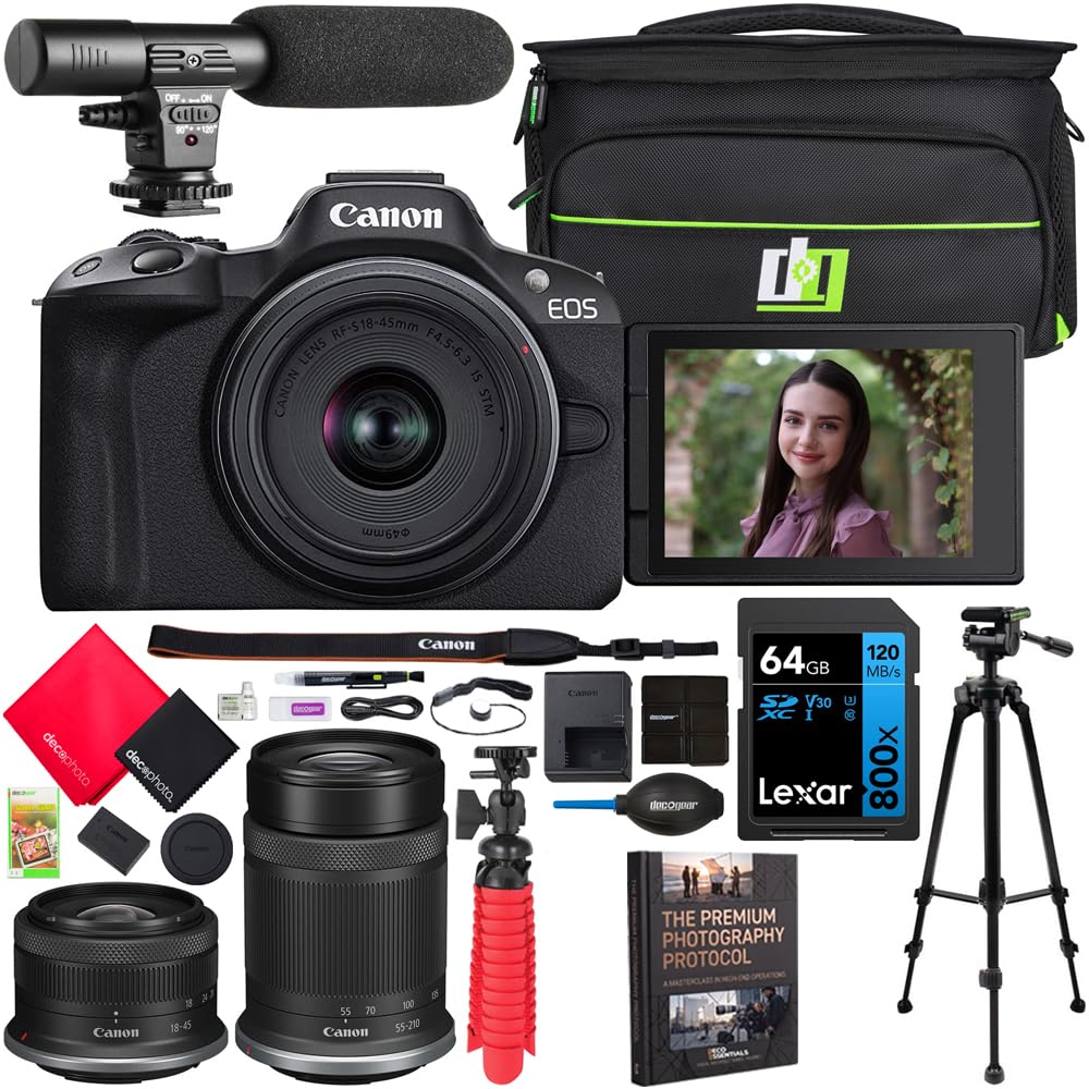 Canon 55-210mm 、18-45 R50ダブルズームキットレンズ Amazon.com : Canon EOS R50 Mirrorless Camera Body with 2 Lens Kit