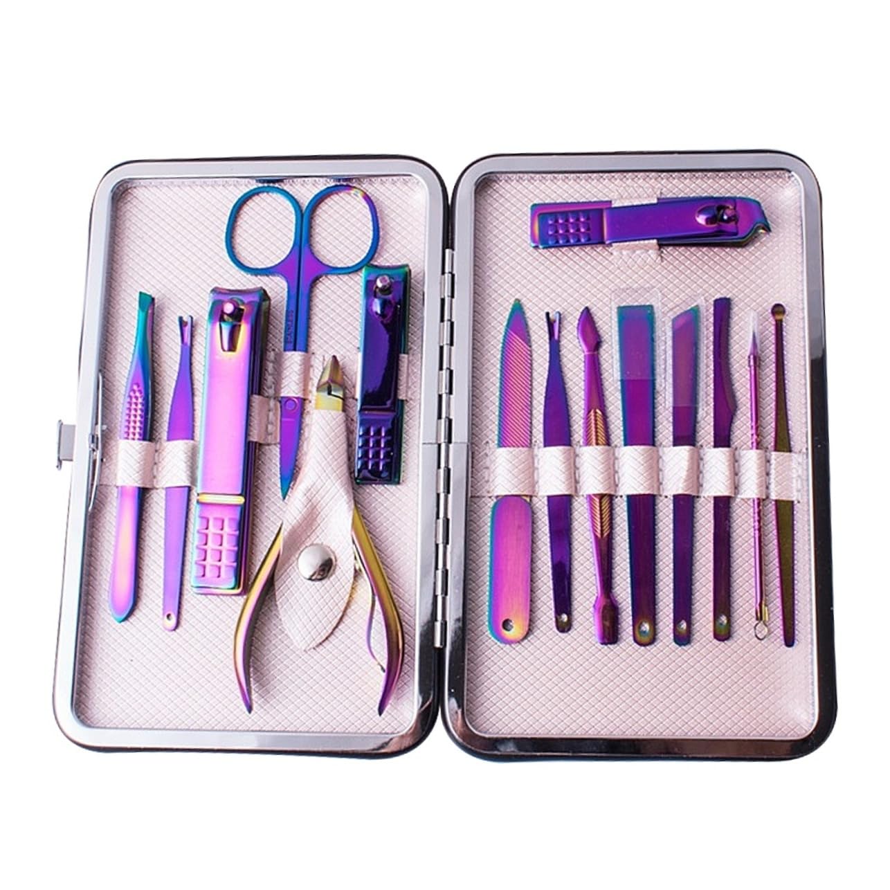 Set di Tagliaunghie Professionale 15 Pezzi in Acciaio Inossidabile | Strumenti per Manicure, Uso Salone e Casa, Design Ergonomico, Limatura e Rifinitura delle Unghie