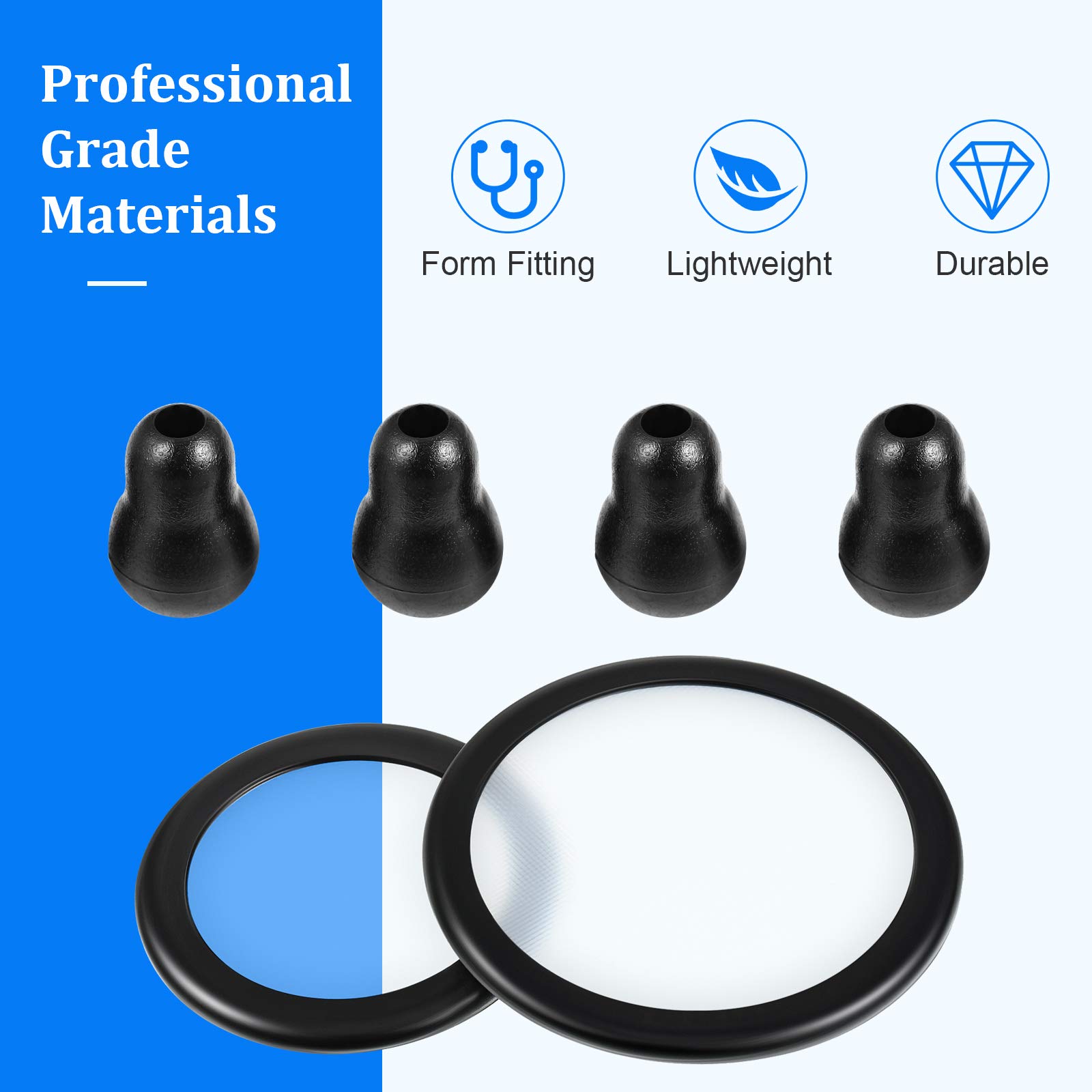2 Sets Stethoscope Replacement Parts Adult and Pediatric Replacement