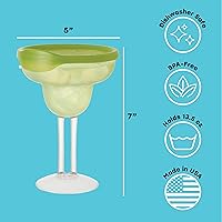 Vista 7 de LipLidz - Vasos reutilizables de margarita esmerilados, paquete de 4, vasos de plástico sin BPA de doble tallo de 13.5 onzas con tapa de fijación