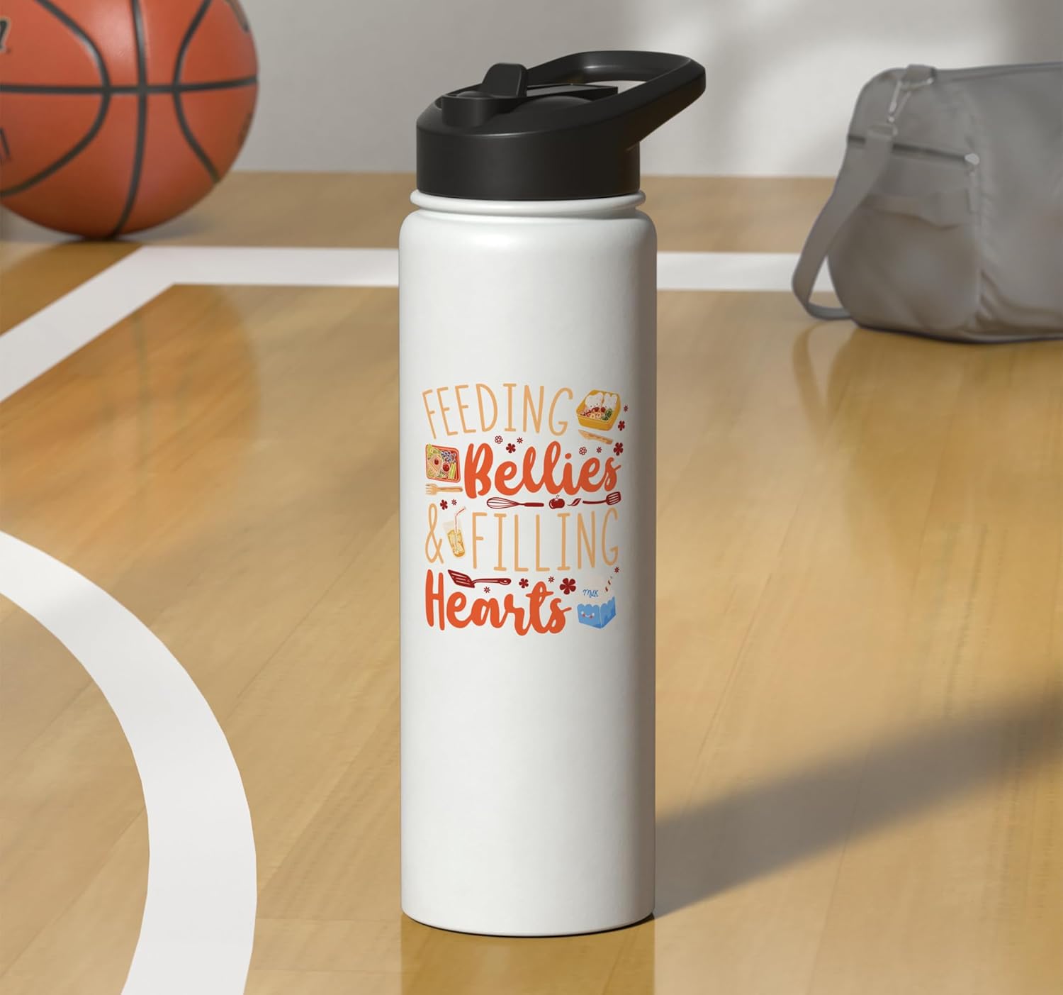Lunch Lady Feeding Bellies And Filling Hearts Stainless Steel Insulated Water Bottle