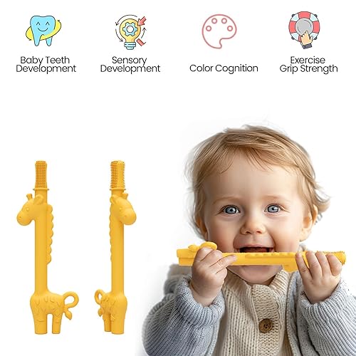 Miniatura 4 de Tubo de mordedor hueco, pajitas masticables para niños pequeños de 3 a 6 a 12 meses