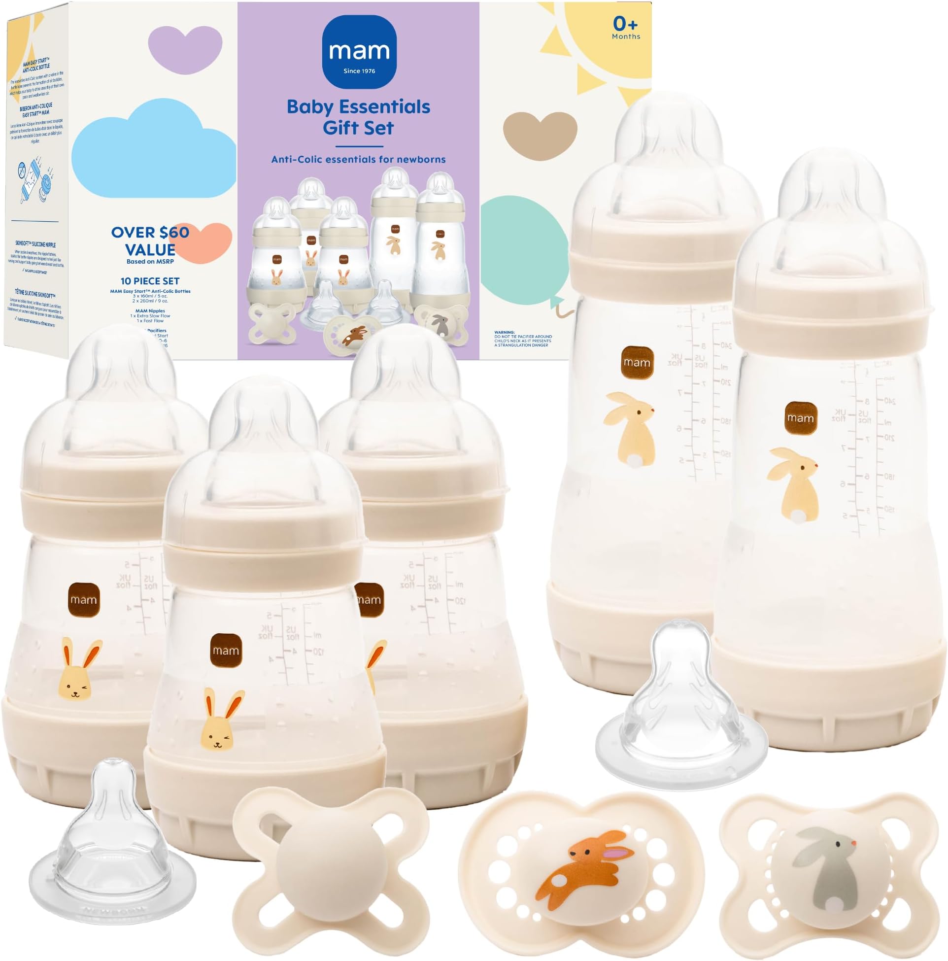 MAM Matte Essentials Gift Set, 10-Piece, Newborn, Unisex,1 Count (Pack of 1)