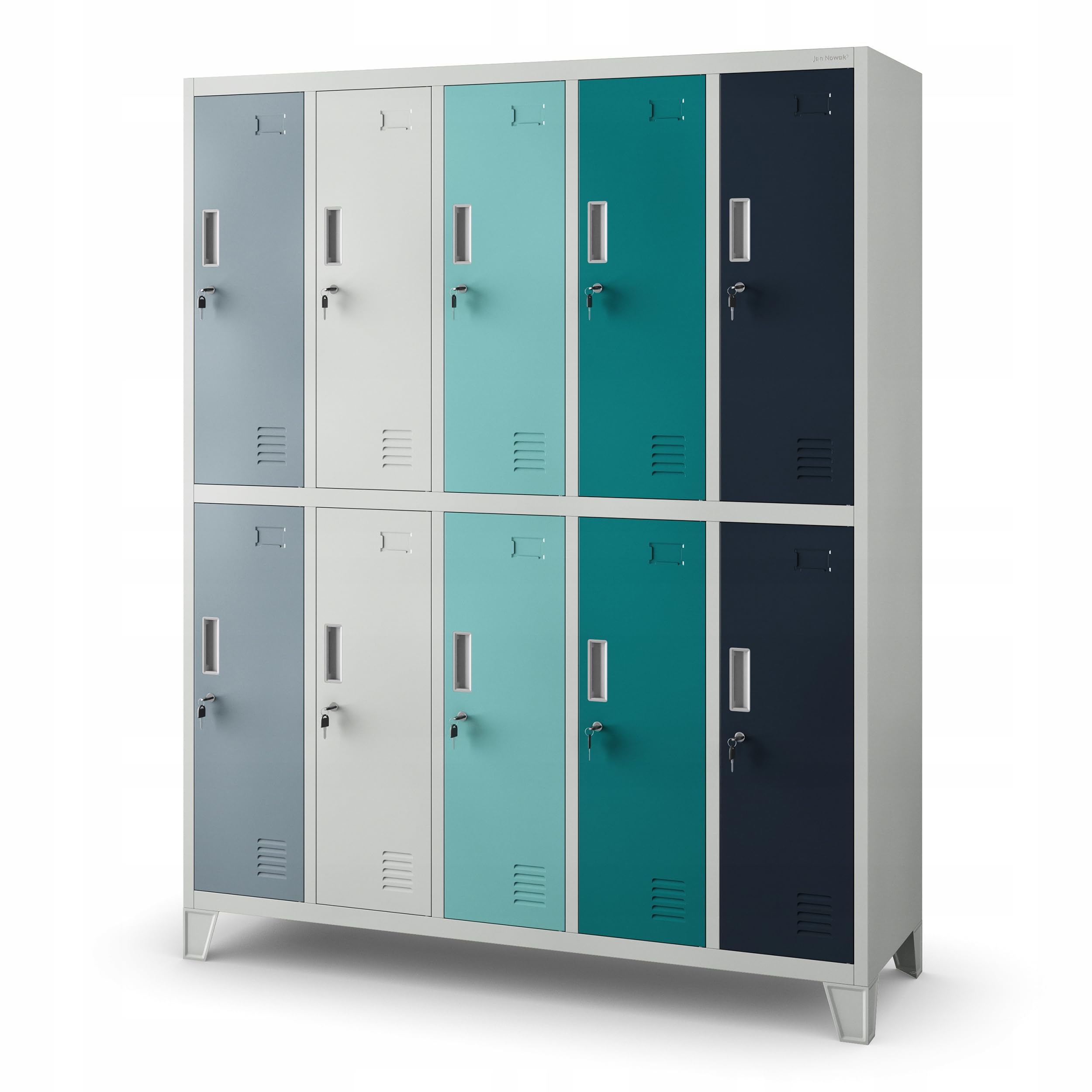 Jan Nowak Taquilla Vestuario Metálica 10 Puertas USB C, 172 x 136 x 45 cm
