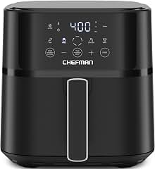 Air Fryer – 6 QT Compact Airfryer for Quick & Easy Meals in Minutes, Features Hi-Fry Technology for Extra Crisp, Touchscreen Controls with 4 Presets, Nonstick & Dishwasher Safe Basket - Black