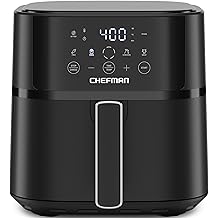 Chefman Air Fryer &ndash; 6 QT Compact Airfryer for Quick &amp; Easy Meals in Minutes, Features Hi-Fry Technology for Extra Crisp, Touchscreen Controls with 4 Presets, Nonstick &amp; Dishwasher Safe Basket - Black