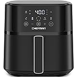 Chefman Air Fryer – 6 QT Compact Airfryer for Quick & Easy Meals in Minutes, Features Hi-Fry Technology for Extra Crisp, Touchscreen Controls with 4 Presets, Nonstick & Dishwasher Safe Basket - Black Black 6 Quart