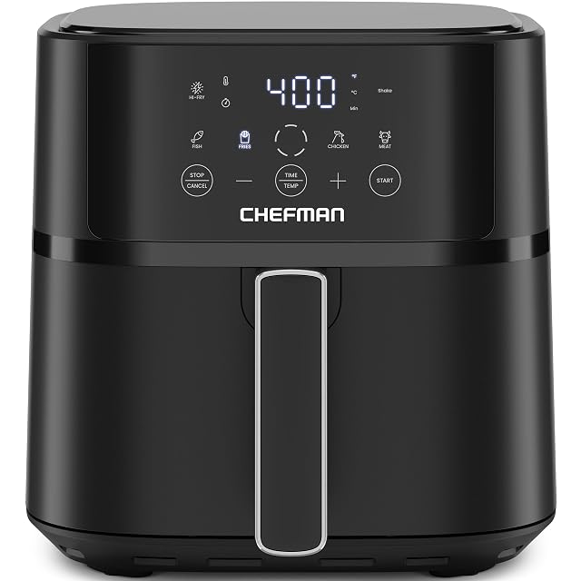 Chefman Air Fryer 6 QT Compact Airfryer for Quick Easy Meals in Minutes Features Hi-Fry Technology for Extra