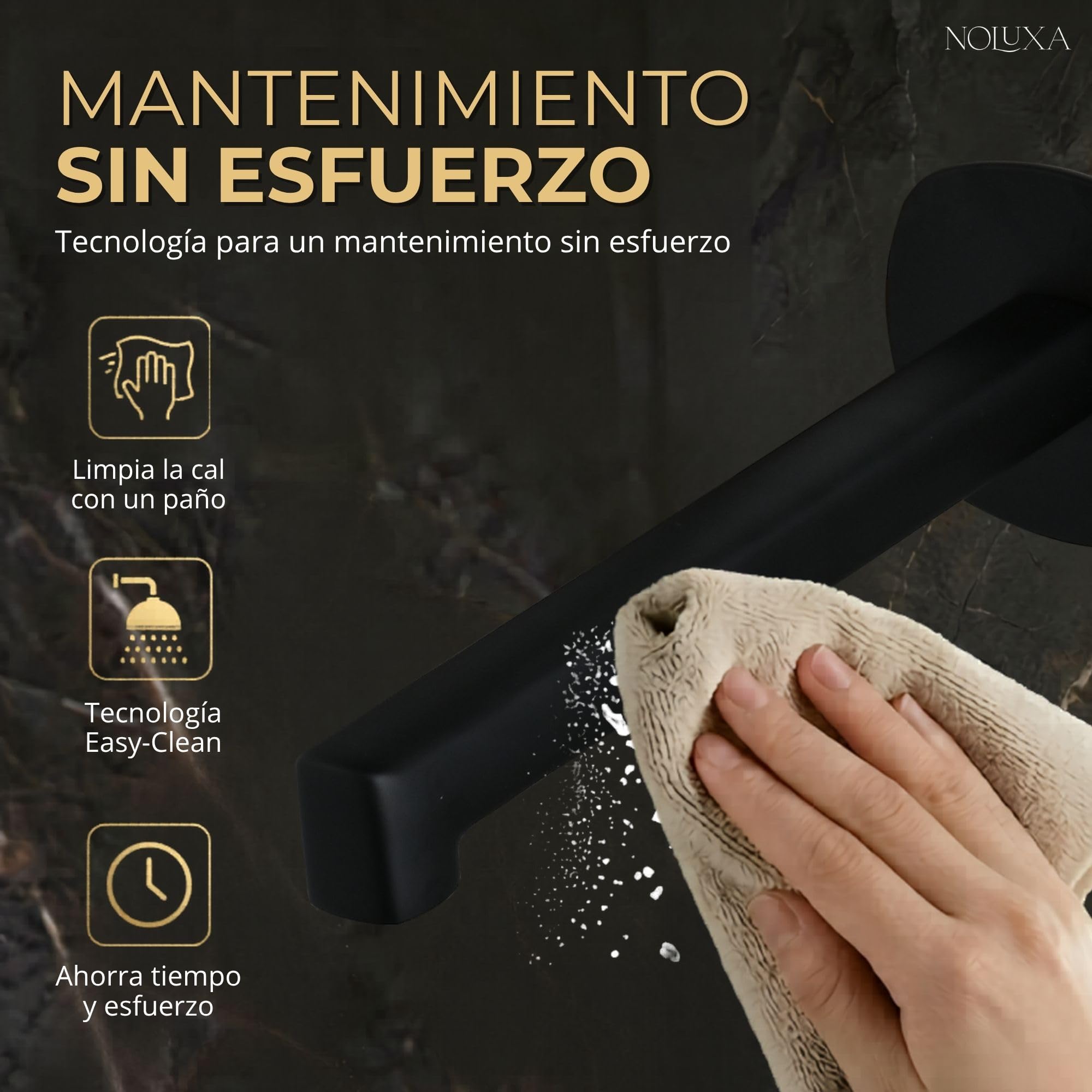 IMEX - Grifo Lavabo Empotrado Negro Mate | Grifo de Lavabo Monomando Pared Mezclador Agua Fría y Caliente | Grifería en Latón con Cartucho Cerámico Ø35mm | Serie Firenze