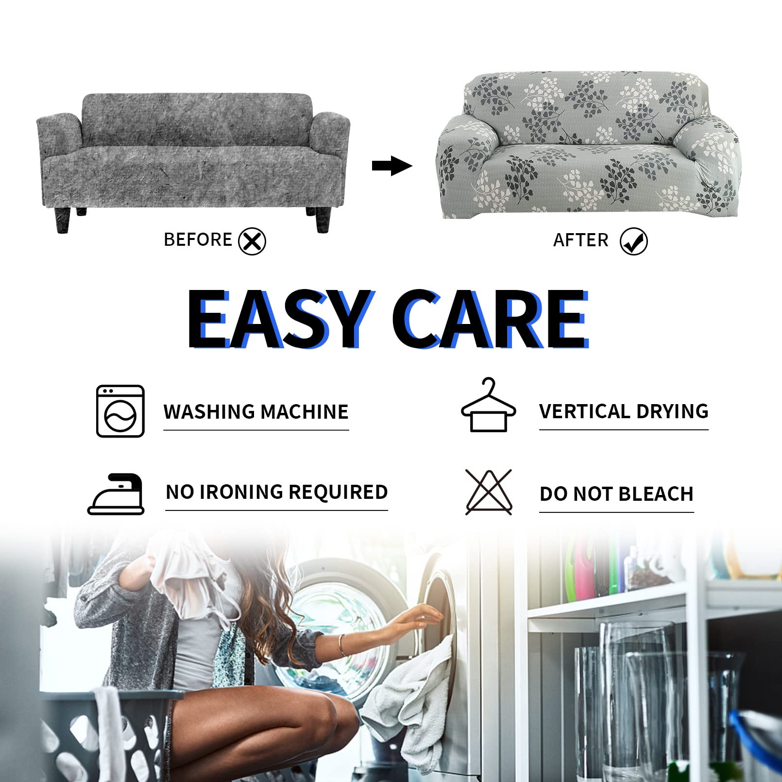 Lydevo Copridivano Elasticizzato 2 Posti Fodere Copri Divano con Braccioli con 2 Copricuscini Moderno Copridivano Fantasia Universale Antiscivolo Lavabile Divano Protector,Foglie d'Autunno