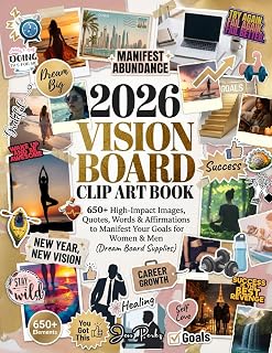 Jess Perkz 2026 Vision Board Clip Art Book: 650+ Images, Quotes & Affirmations to Manifest Goals for Women & Men