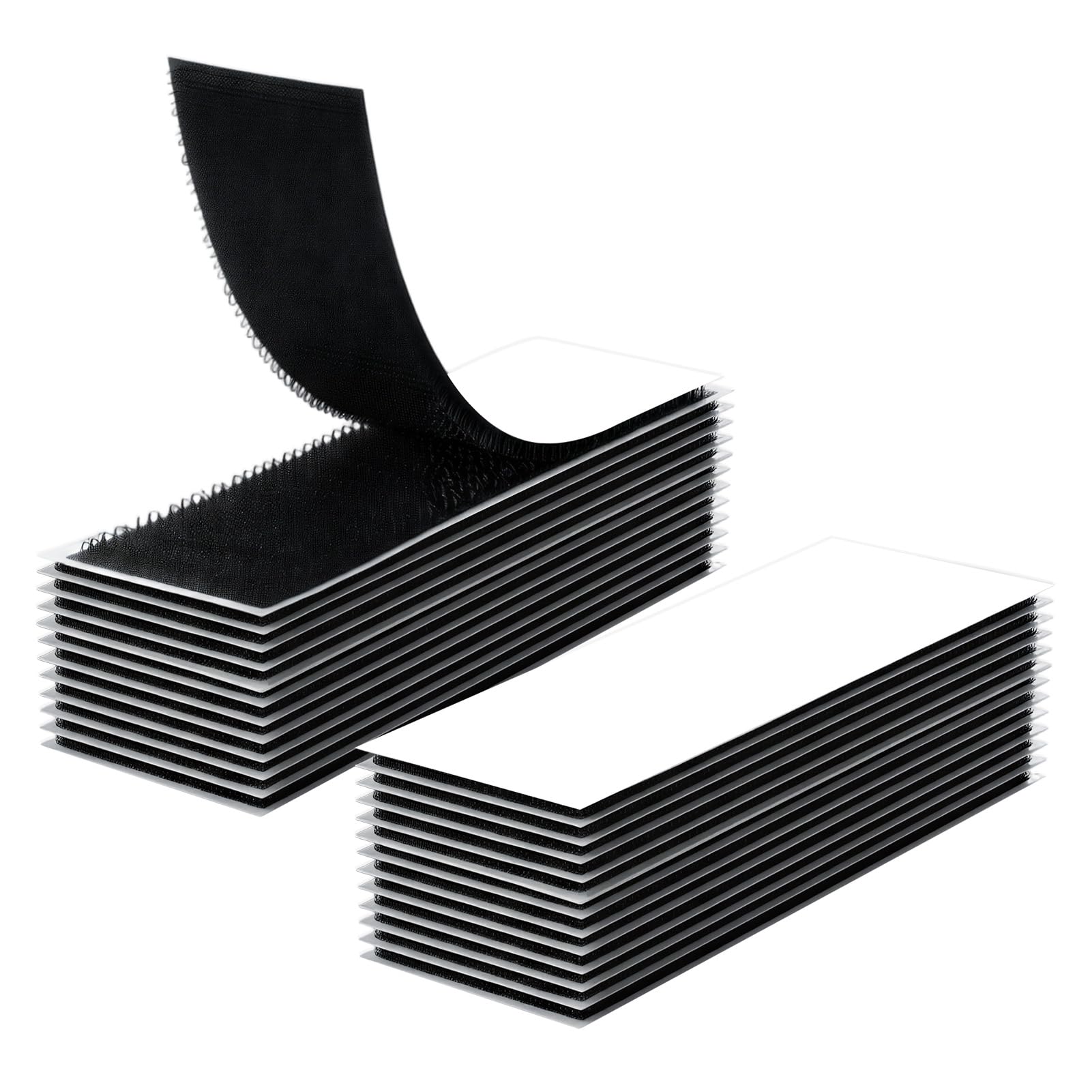24 Pairs Rug Gripper Double Sided Hook and Loop Tape, Self Adhesive Reusable Strips, Carpet Stickers Sticky Tape 3 x 10cm, Non Slip Rug Grippers for All Rugs & Floors Walls Doors, Stop Rugs Moving
