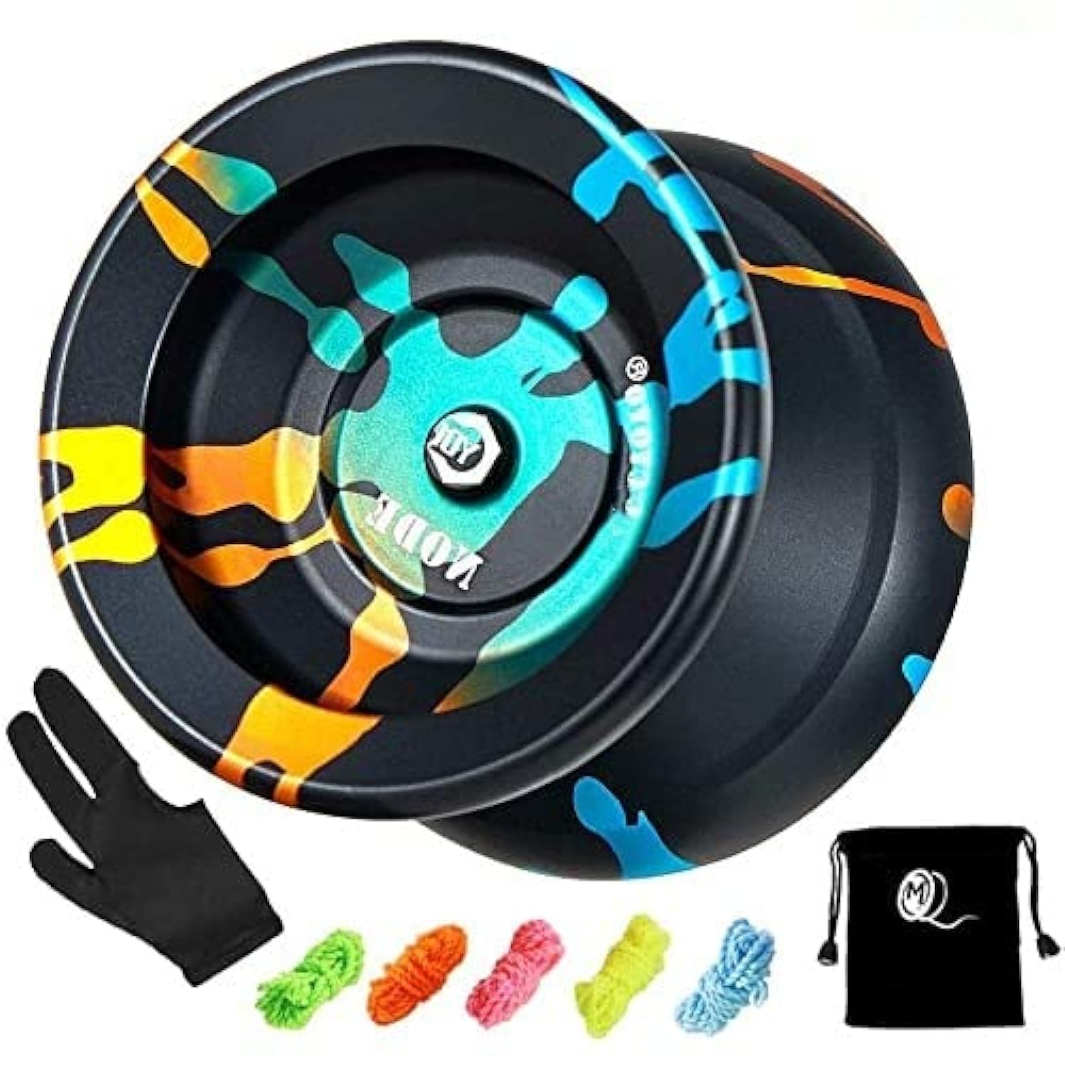Eacam Y01 Professional Yoyo Alloy Unresponsive Yoyo 10 ball stainless KK bearing Yoyo for Ad-vanced Player Yoyo for Kids Beginner with Glove Bag and 5 Yoyo Strings