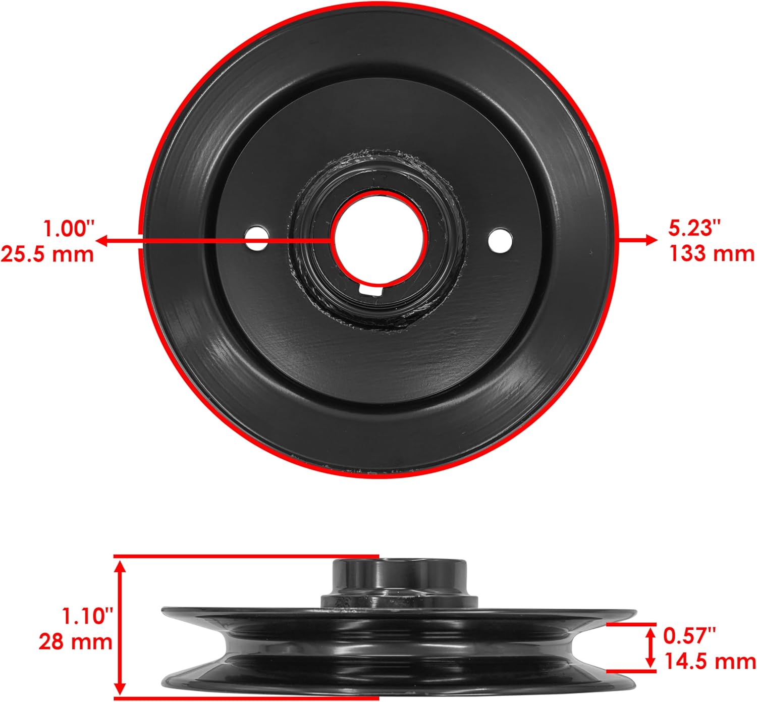 Caltric 07331067 09242500 Deck Spindle Pulley Compatible with Ariens 44" PM144 52" 2552XL 60" 2560XL / Compatible with Gravely 36" GR1336 1536 HR1536 48" GR1548 1748