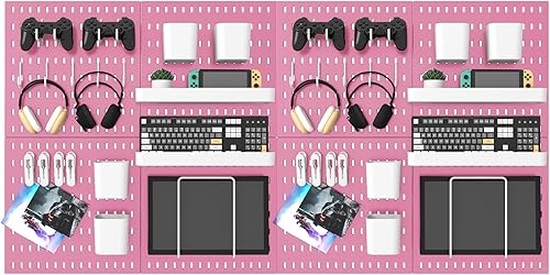 Miniatura 8 de Kit combinado de tablero de clavijas, juego de almacenamiento montado en la pared de 25.2 x 25.2 pulgadas con 4 tableros de clavijas y 20 accesorios