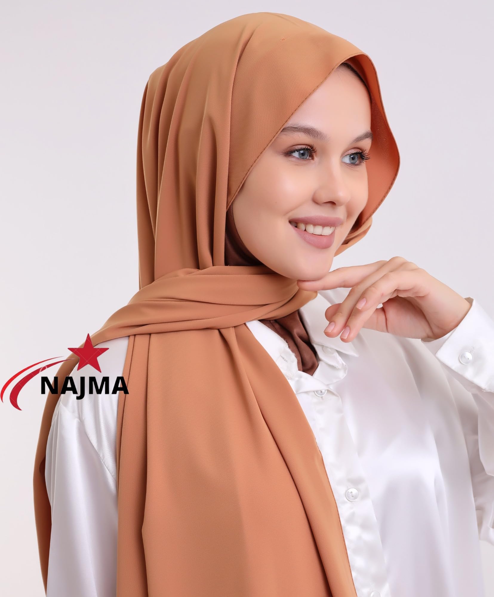 NAJMA Hijab soie de médine 2 en 1 Hijab avec bonnet cagoule intégré et attaché au foulard à enfilet pratique,Hijab sport respirant attaché avec voile,hijab ninja opaque léger doux pratique,