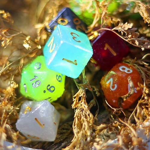 Vista 32 de CiaraQ Juego de dados poliédricos – Dados de juego de rol DND para juegos de mesa RPG de Calabozos y Dragones, multicolor, 70 piezas