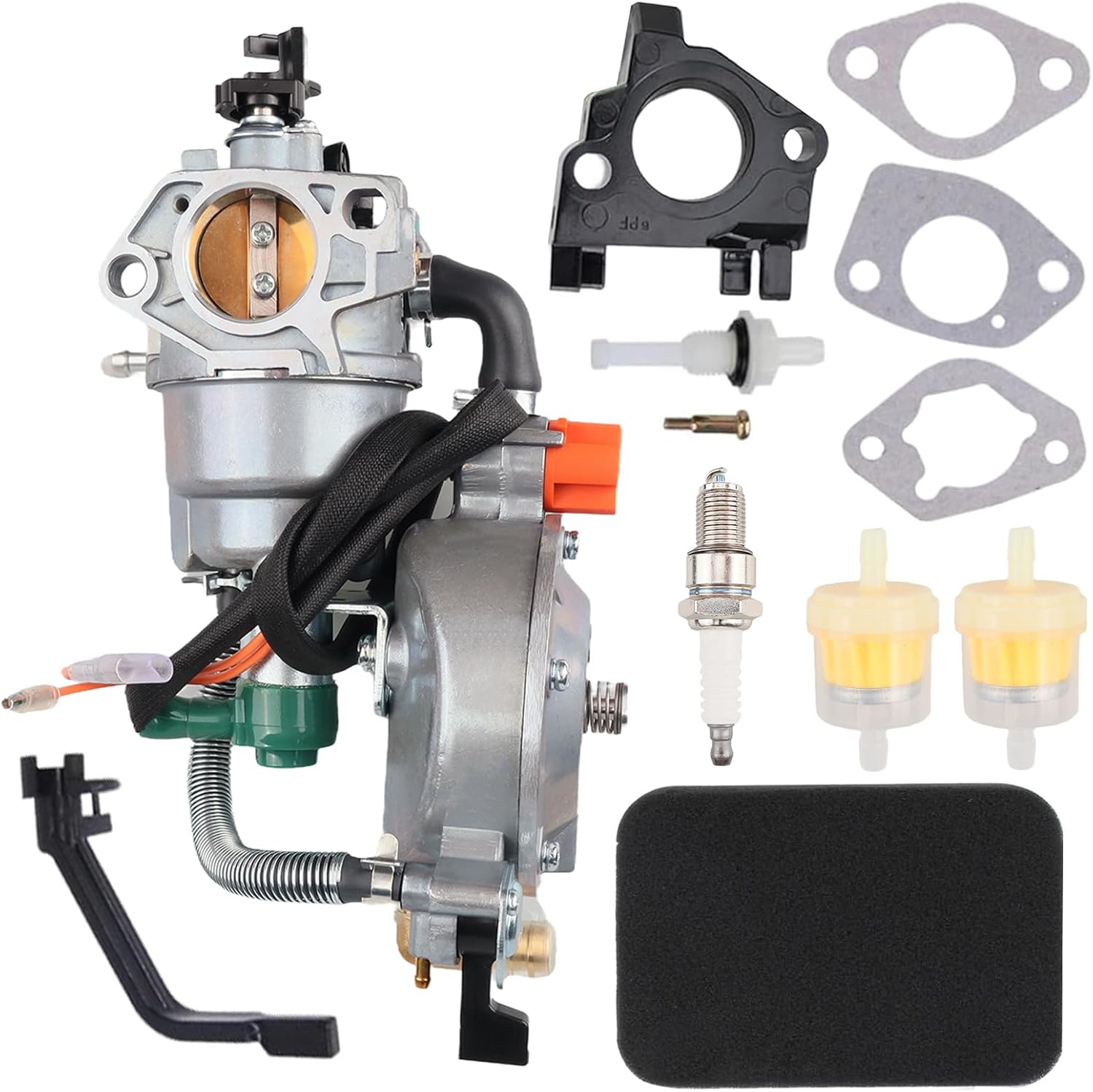 Dual Fuel Carburetor with LPG/CNG Conversion Kit for Honda GX390 188F 13-14HP 4.5-5.5KW Generator Engine, for predator 7250/9000 Watts