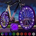 Activ Life Bike Lights for Wheels - Festive Stocking Stuffers - Christmas Night Riding Bike Lights - Holiday Bicycle Accessories - Purple, 2 Tires