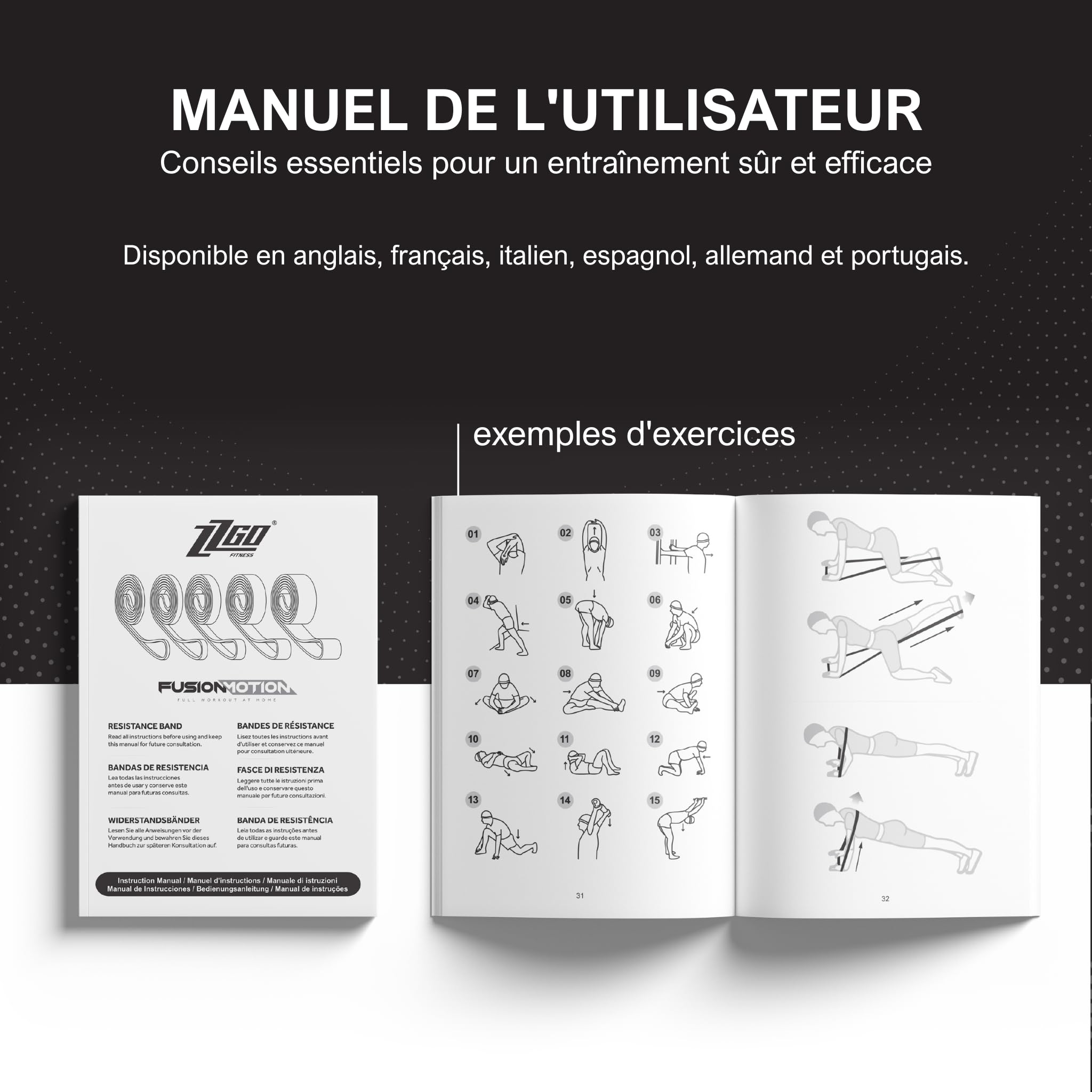 Bandes de Résistance Individuelles et Kit d'Élastiques 3 ou 5 pcs | Latex Naturel Haute Densité | Entraînement, Extension et Force | Yoga, Pilates, Crossfit, Musculation, Callisthénie