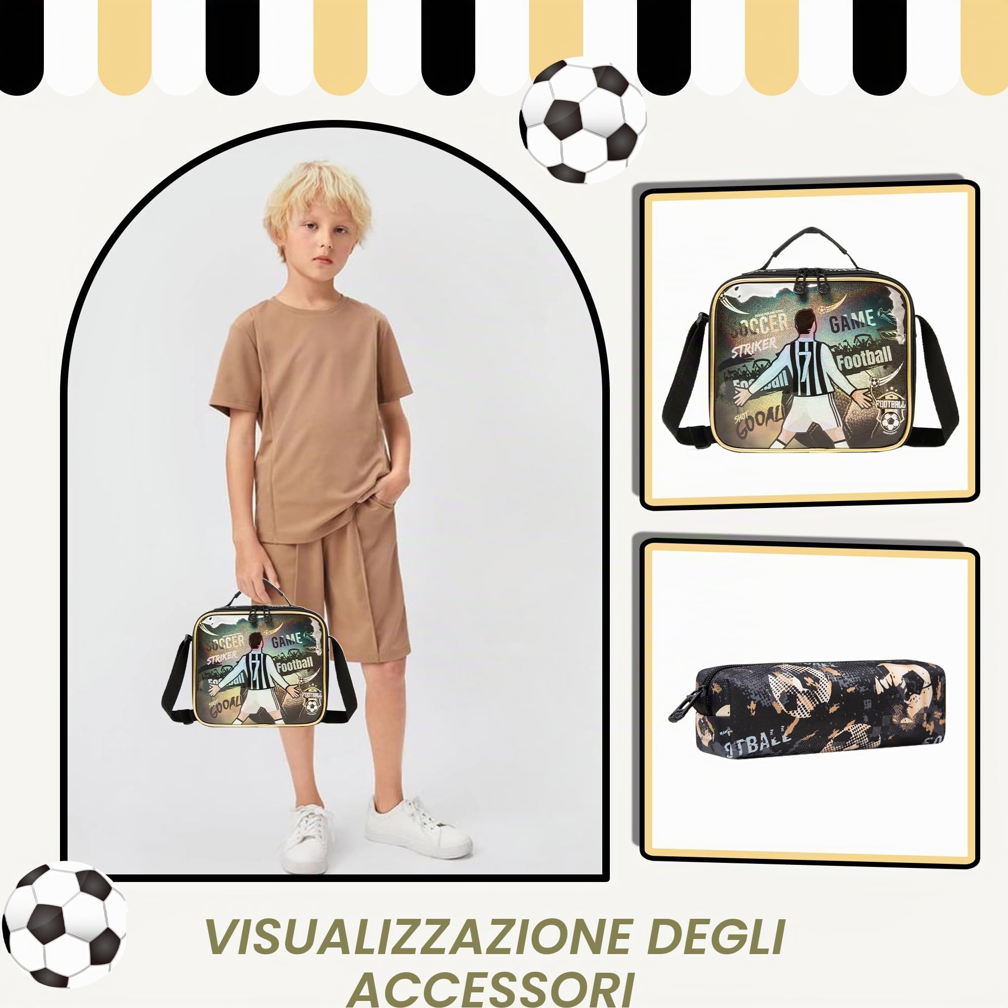 HTgroce Zaino Trolley Scuola 3 in 1 Kit da Viaggio Scolastico per Ragazzi