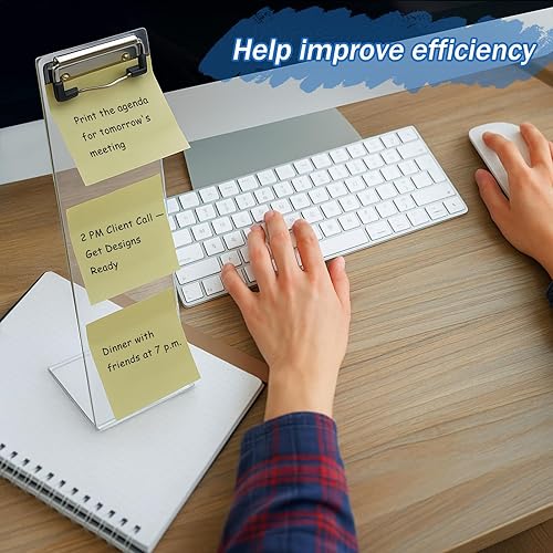 Miniatura 6 de 4 Pcs Monitor Memo Boards for Computer, Acrylic Multifunction Screen Message Reminder, Transparent Computer Sticky Note Holder, Creative Office Desk