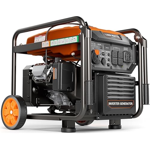 12000W Open Frame Generator, Gas Powered, Whole Home Backup Power, 50A Outlet, 150Lbs, with Fuel Gauge, EPA Compliant
