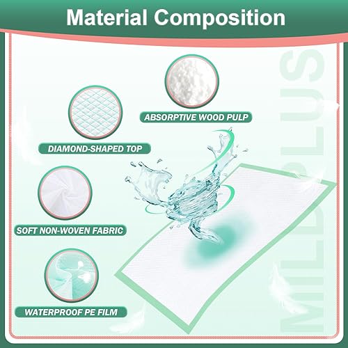 Miniatura 4 de MILDPLUS Almohadillas desechables de 17 x 24 pulgadas (200 unidades) almohadillas absorbentes de luz para niños, cachorros, gatos y tioilet