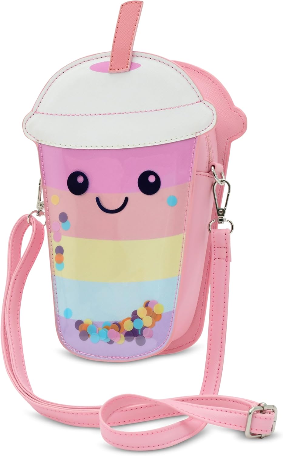 iscream Girls' Crossbody Purse in Faux Patent Leather with Zipper Closure, Live Brightly Collection