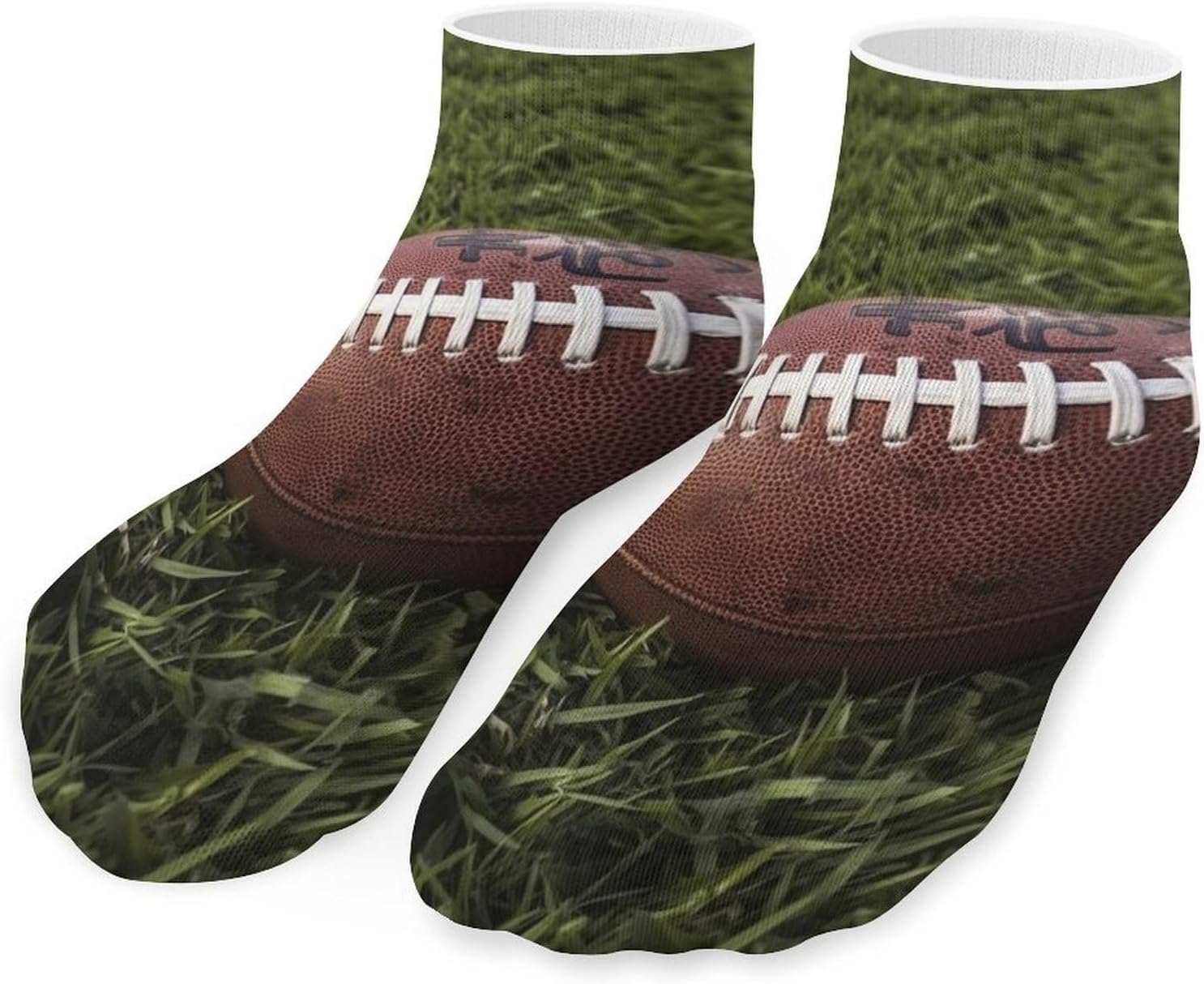 Football Of Grass Ankle Sock for Men Women 5 Pairs Low Cut Athletic No Show Sock Breathable Short Casual Sock
