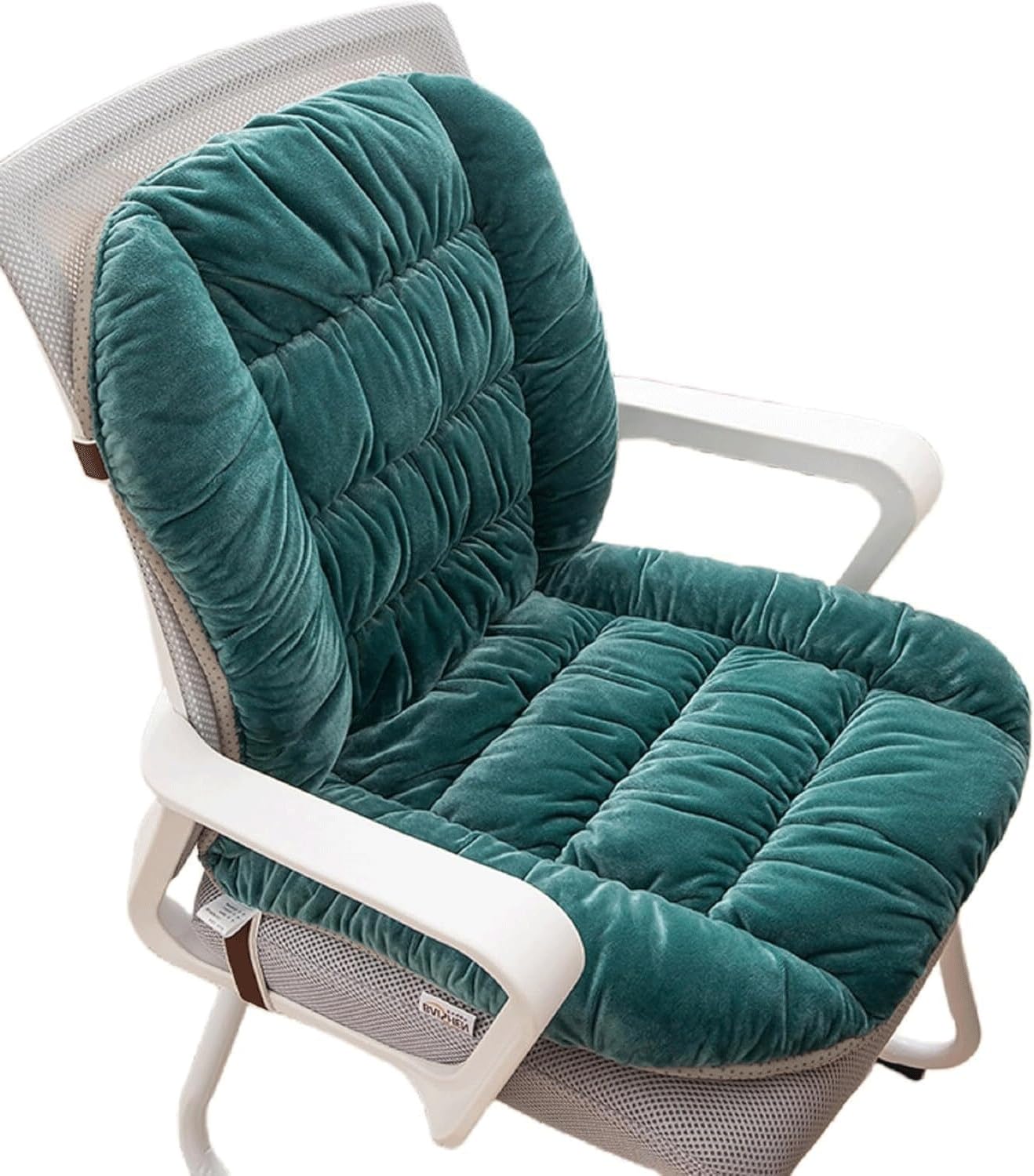 VEAI Indoor Seat Back Chair Pads Tufted Cushion,low back patio chair cushions for outdoor/Indoor furniture,desk chair cushion for long sitting(Dark green)