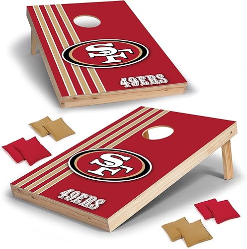 Miniatura 8 de Wild Sports NFL Juego de cornhole de madera maciza de 2 x 3 pies con impresión directa HD del equipo, gran regalo para cualquier fanático del