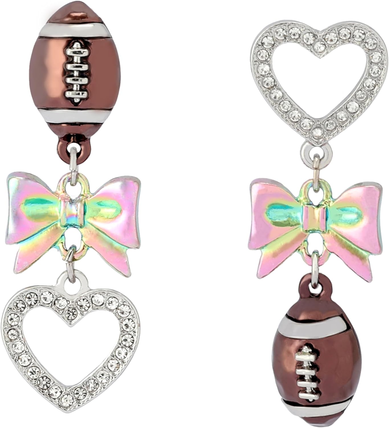 Betsey Johnson Women's Kick Off Football Mismatch Earrings