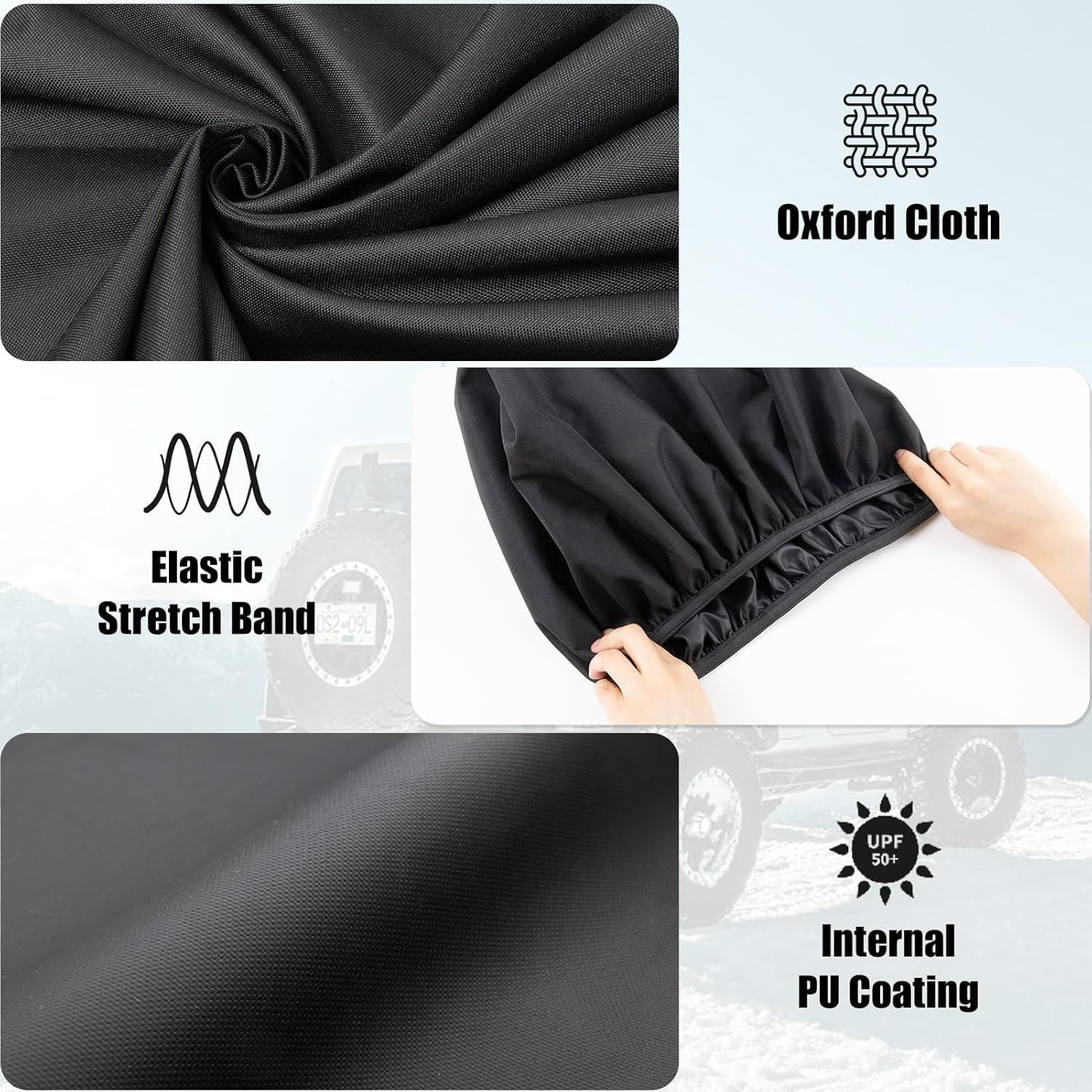 Winch Cover, Heavy Duty Waterproof Oxford Fabric, Anti-UV, Dustproof, Tear-Resistant Durable,Fits 8000-12500 lbs Electric Winches