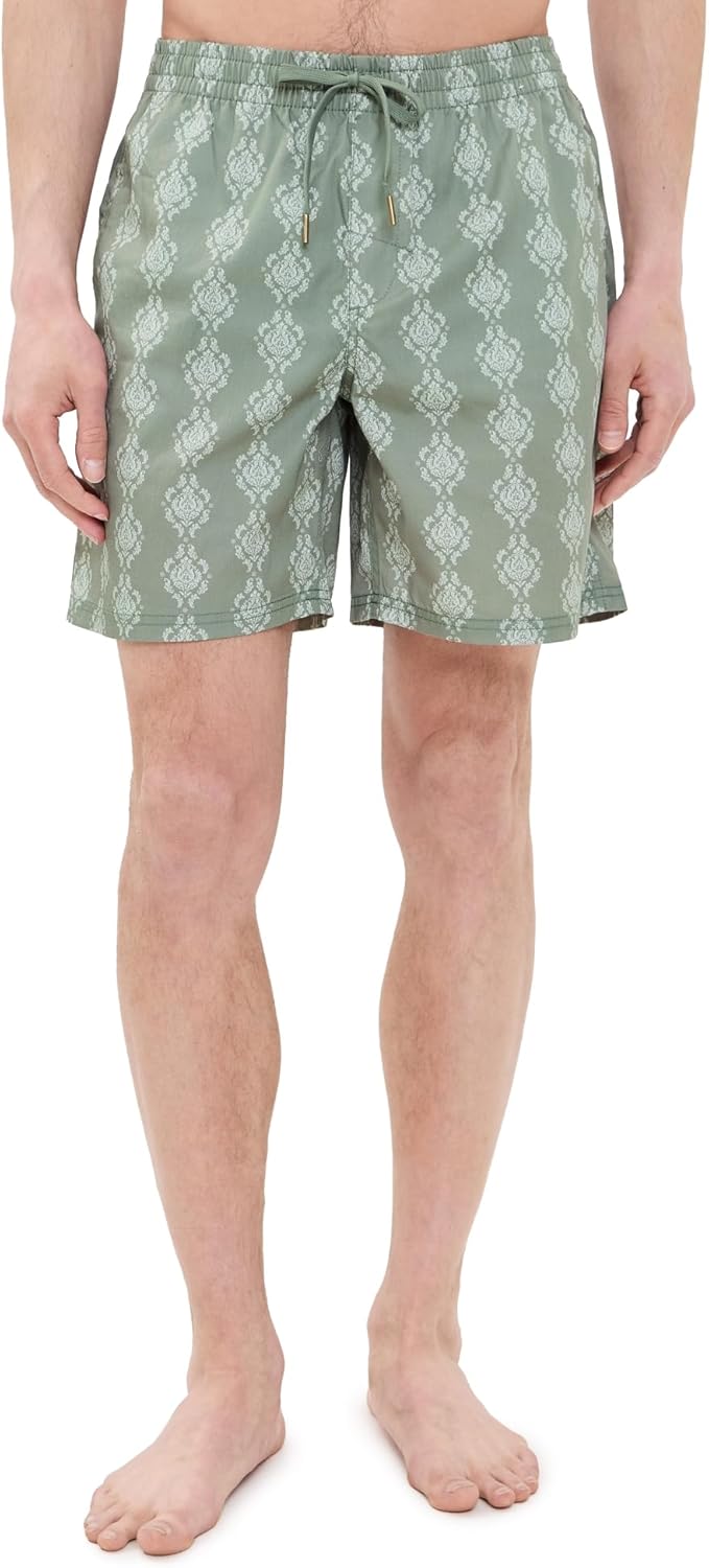 RHYTHM Men's Ornate Stripe Beach Shorts 7"