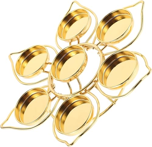 Cabilock Soporte de lámpara de mantequilla Candelabro dorado Velas de té de oro Soporte de vela de pilar Lámpara de aceite de cobre Portavelas