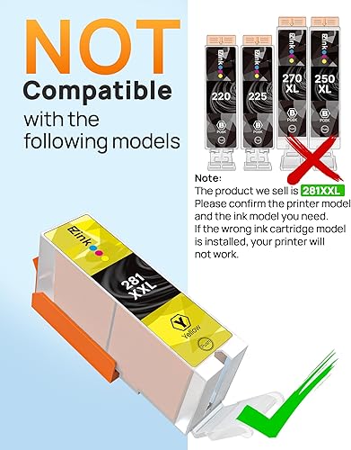 Miniatura 5 de E-Z Ink Cartucho de tinta de repuesto compatible para Canon CLI-281XXL 281 XXL, compatible con impresoras PIXMA TR7520 TR8520 TS6120 TS6220 TS8120