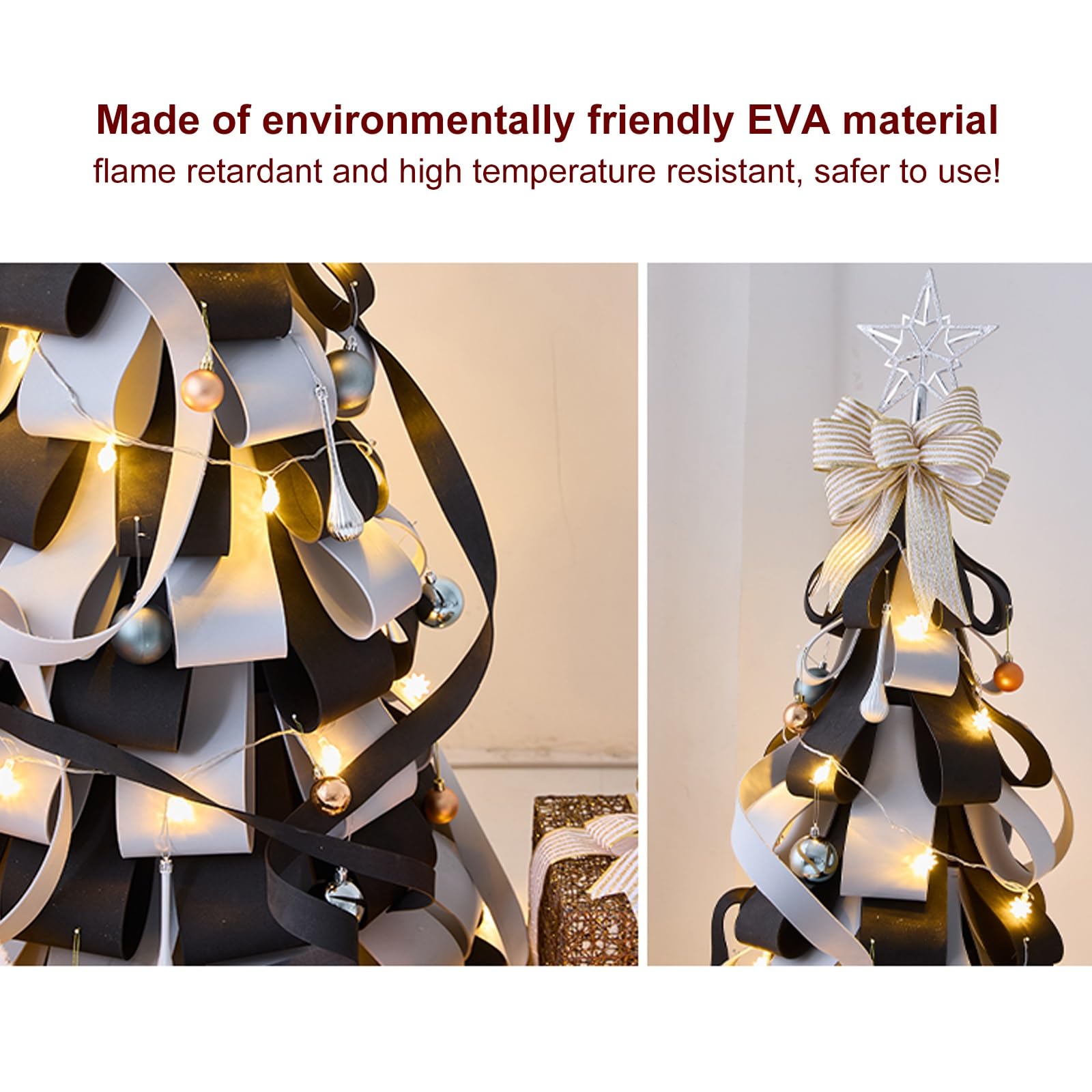 Juego de árbol de Navidad artificial de EVA con decoraciones, árbol de Navidad predecorado para interiores, hogar, oficina, 6 pies