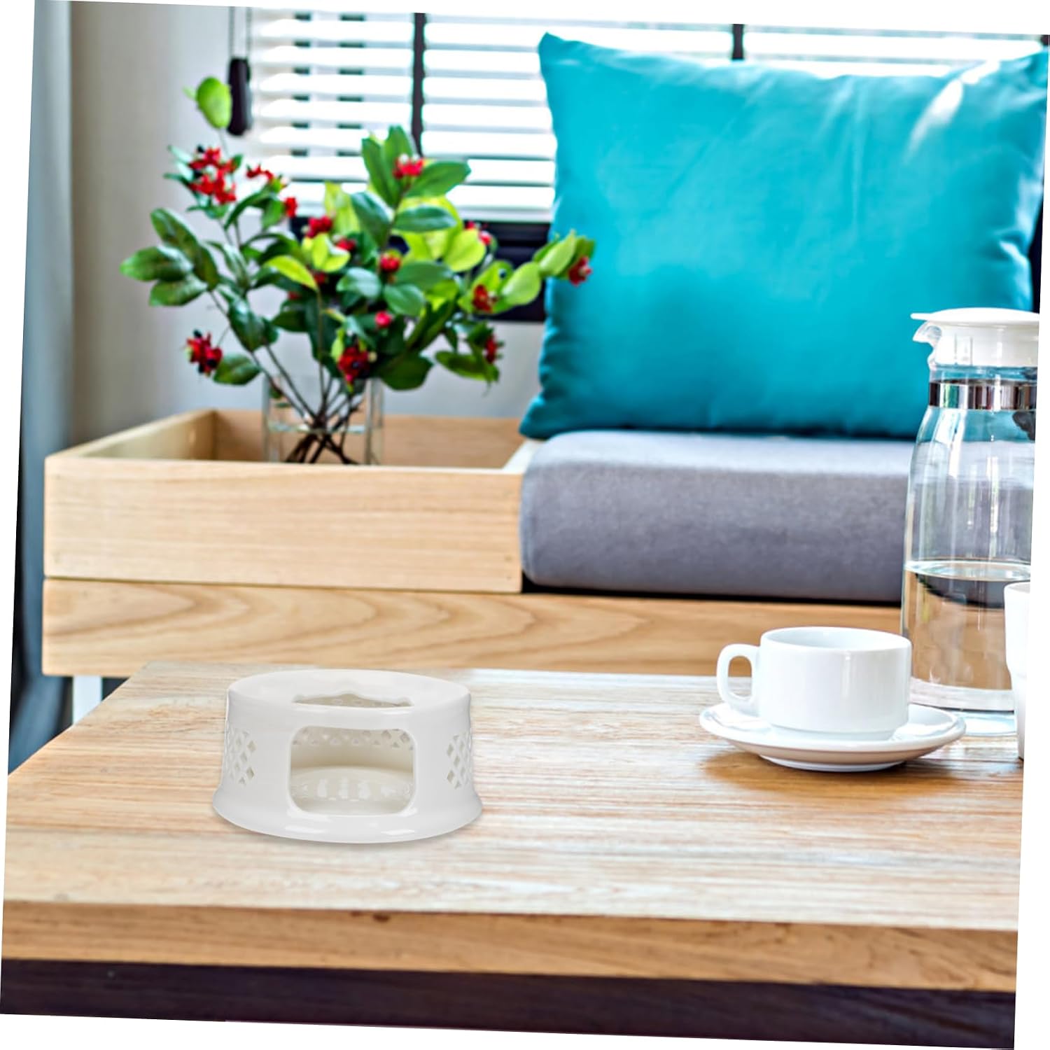 SOLUSTRE 1pc Ceramic Teapot Warmer Tea Stove Holder Candle-Holder for Teapot Ceramic Tea Warmer Set