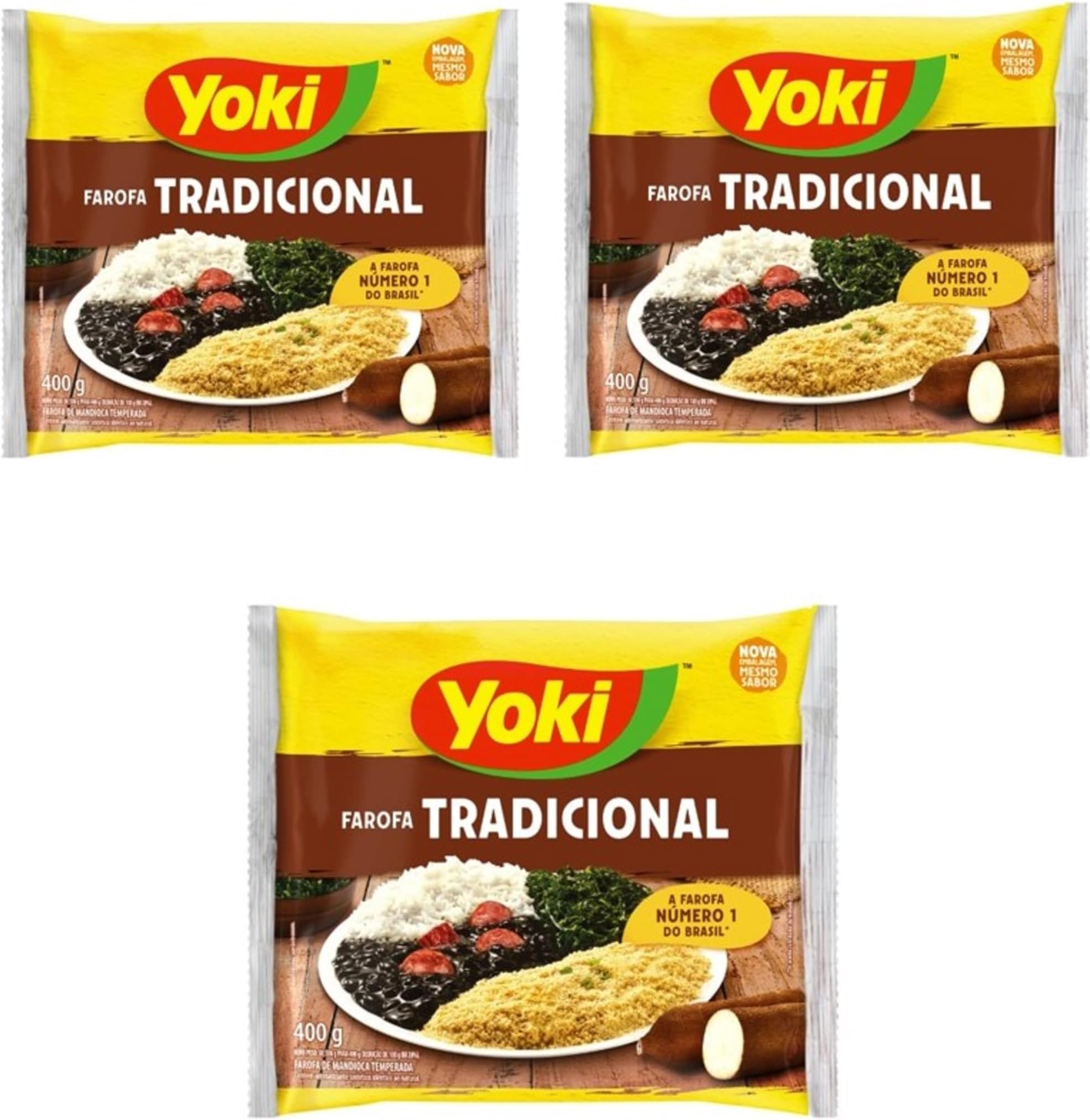 Yoki Farofa Tradicional Seasoned Cassava Flour 17.6 ouces 3 Pack