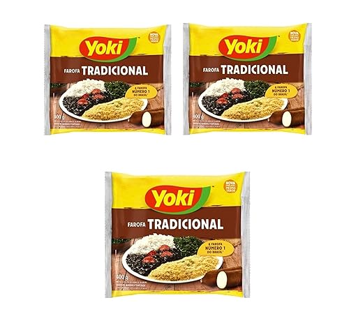 Yoki Farofa Tradicional - Harina de yuca sazonada de 176 onzas paquete de 3