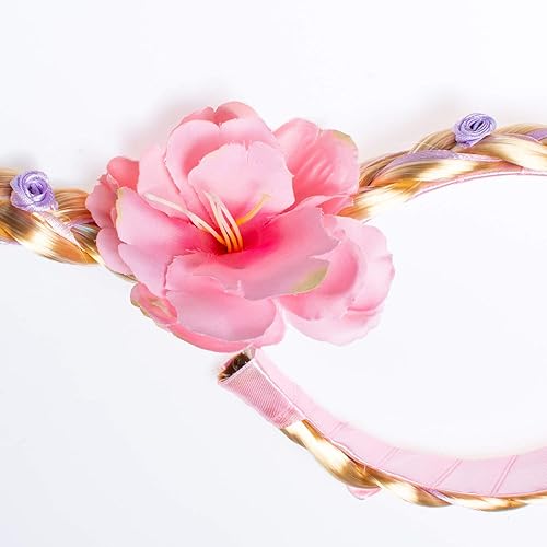 Miniatura 6 de Party Chili Peluca larga de princesa de 29 pulgadas, pelucas trenzadas para niñas, accesorios de vestir de princesa (diadema de rapunzel)