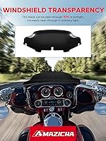 Vista 3 de Amazicha Parabrisas delantero negro de 6 pulgadas compatible con Harley Electra Street Glide Touring 1996-2013