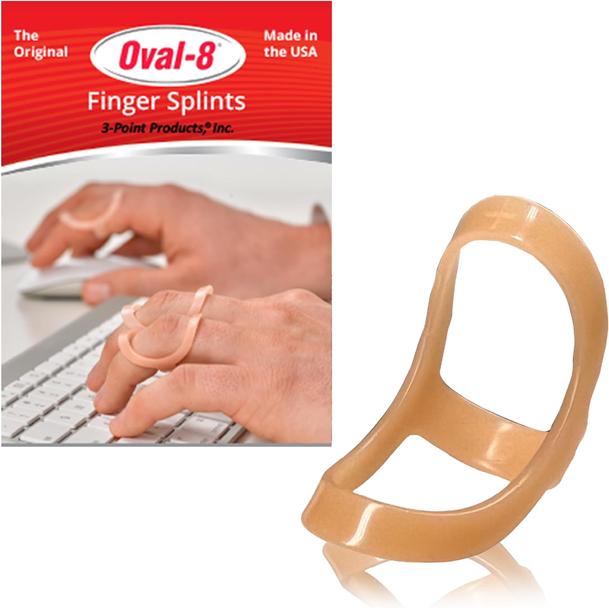 3-Point Products Oval-8 Finger Splint, Support and Protection for Arthritis, Trigger Finger or Thumb, and Other Finger Conditions, Size 2,(Pack of 1) available in Beige